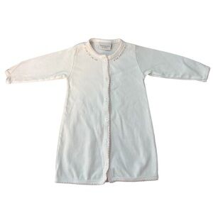 Squiggles by Charlie 100% Pima Cotton Embroidered White Baby Gown Size 3 Months